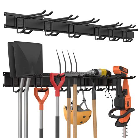 Buy Garage Tool Storage Rack, 48 Inch Garage Organizer Wall ed Storage System with 6 Double ...