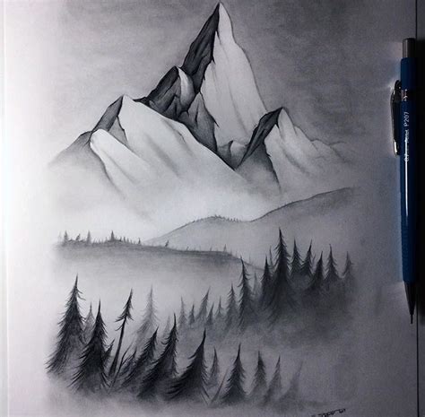 How To Draw Mountains With Pencil : Create a faint line by applying just a little pressure on ...