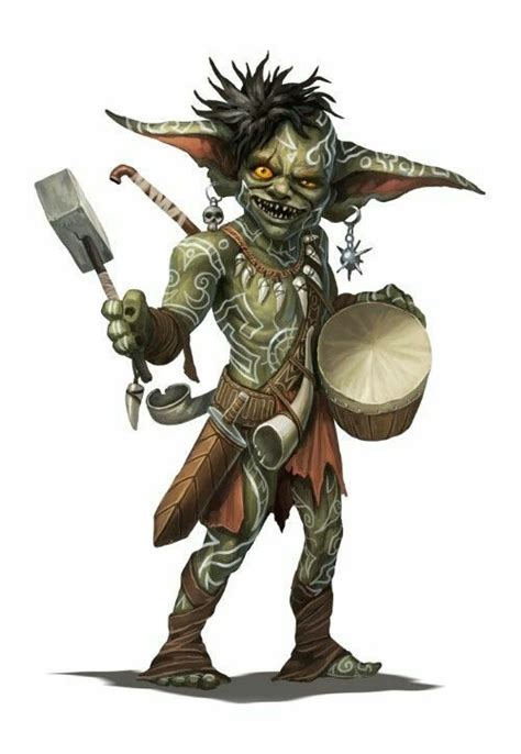 Goblin War Drummer (bard) | Fantasy character design, Character art, Concept art characters