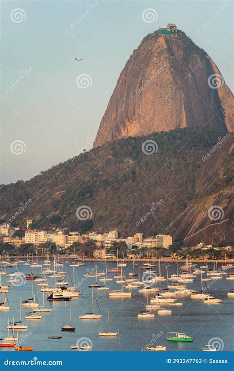 Breathtaking View of Sugarloaf Mountain in Rio at Sunset Stock Image ...