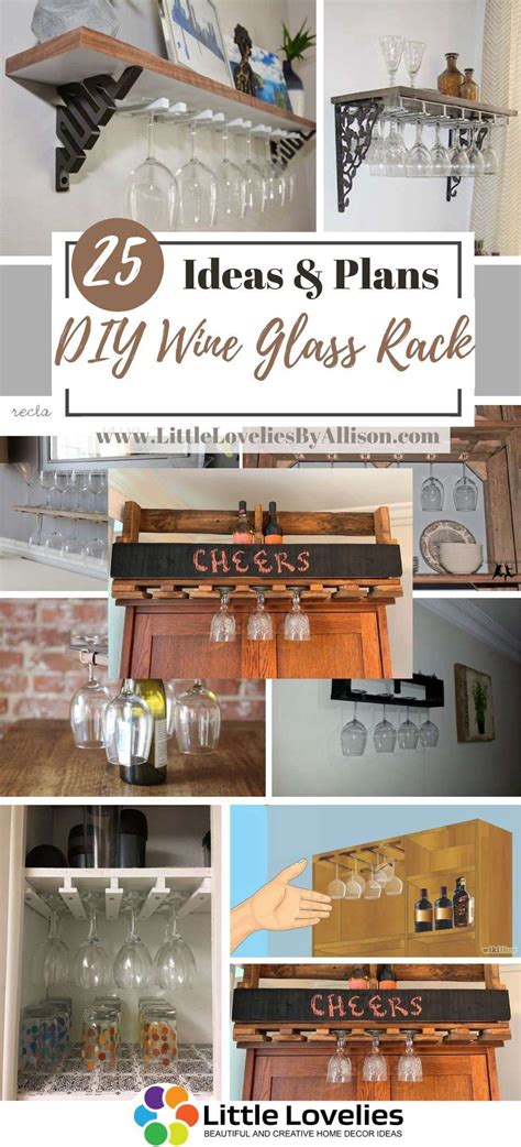 25 DIY Wine Glass Rack - How To Make A Wine Glass Rack | Diy wine glass ...