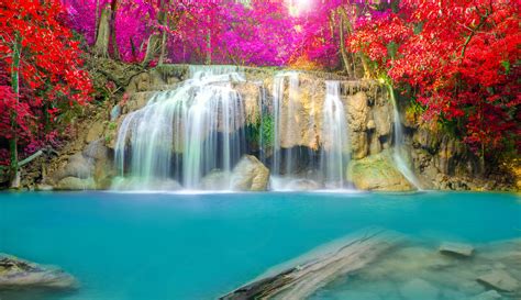 thailand, Parks, Waterfalls, Erawan, Waterfall, National, Park, Nature, Autumn Wallpapers HD ...