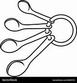 Isolated measuring spoons Royalty Free Vector Image sketch template