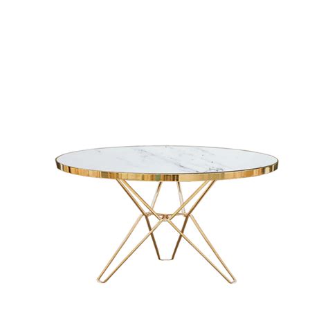 MILAN COFFEE TABLE - GOLD / WHITE MARBLE Hire For Weddings & Events | Hampton Event Hire