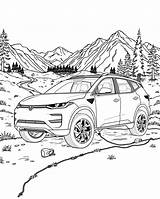 Electric SUV Adventure Coloring Page  Free Printable sketch template