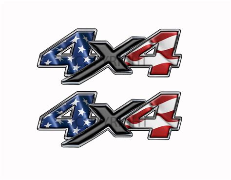 American Flag 4x4-decal Black X - Speed Demon Racing Stripes