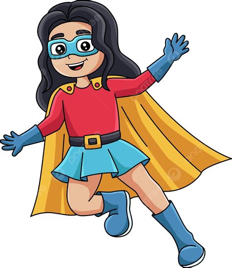 Gadis Superhero Kartun Berwarna Clipart Gambar Anak Anak Vektor, Gambar, Anak, Anak PNG dan ...