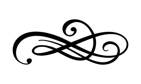 Swirly Line Pattern ~ Clipart Simple Flourish Dividers Swirl Border ...
