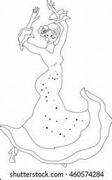 Coloring Page Flamenco Dancer Stock Vector Royalty Free 460574323  sketch template