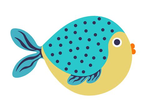 Exotic fish with rounded body and fin, vector 33334531 Vector Art at Vecteezy
