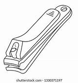 Nail Clippers Vector Outline Icon Isolated Stock Royalty Free  sketch template