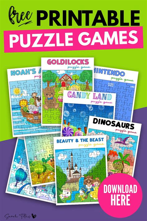 Cute artwork puzzle games printables kids will love – Artofit