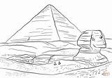 Sphinx And Great Pyramid of Giza coloring Page  Free Printable sketch template