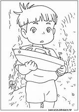 Coloriages Ponyo Sur La Falaise Un Film Danimation DHayao  sketch template