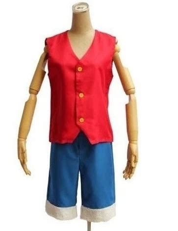 free shipping One Piece Cosplay costumes Luffy Costumes Red Vest & Blue Pants M L XL 2XL -in ...