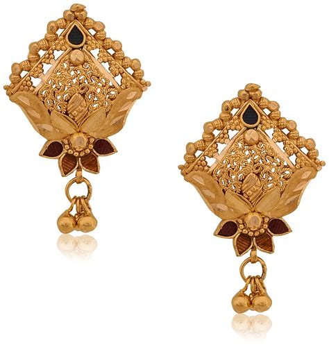 Buy Senco Gold 22k Yellow Gold Stud Earrings for Women Online at Low Prices in India | Amazon ...