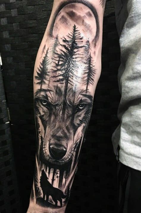 Forearm lone wolf tattoo - remoteglop