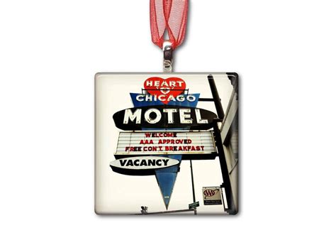 Heart-o-chicago Motel Handmade Glass Photo Ornament - Etsy