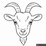 Goat Face Coloring Page  Easy Drawing Guides sketch template