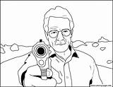 Walter White Breaking Bad Shoot Gun Coloring Page Printable sketch template
