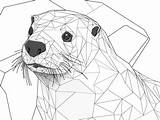 Relaxing Otter Coloring Page  sketch template