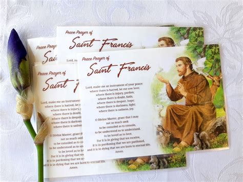 Saint Francis of Assisi Prayer Cards St Francis Prayer | Etsy