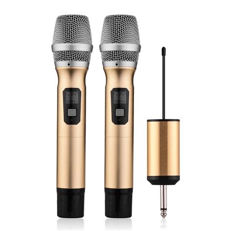 Buy wireless microphones Portable UHF Wireless Microphone Mic System with 1 Receiver and 2 ...