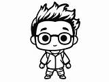 Chibi Character Coloring Page  sketch template