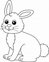 Rabbit Coloring Page Isolated For Kids  Bunny coloring Pages sketch template