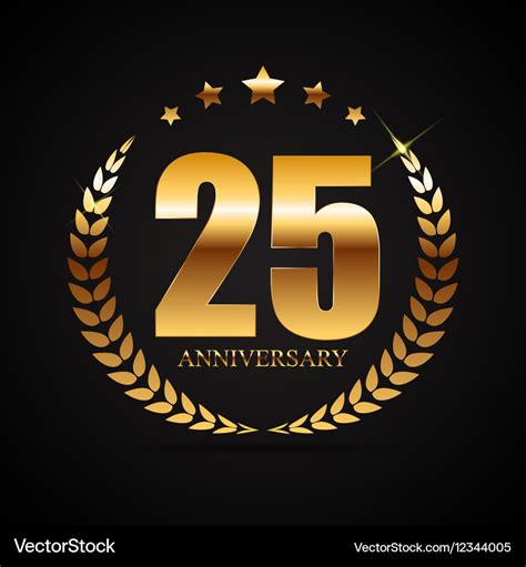 Template logo 25 years anniversary Royalty Free Vector Image