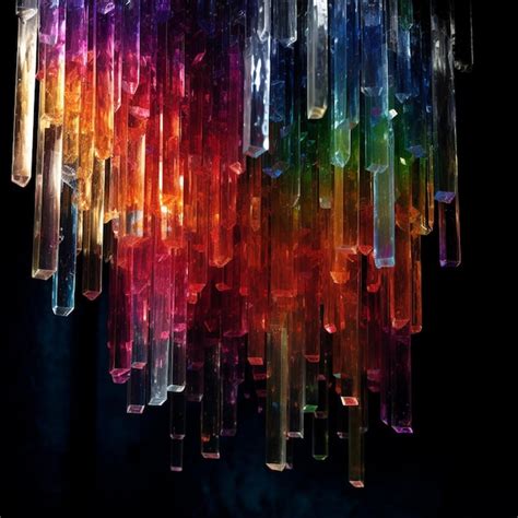 Premium AI Image | A brightly colored glass tubes hang from a black ceiling generative ai