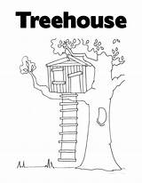 Treehouse Coloring Page sketch template