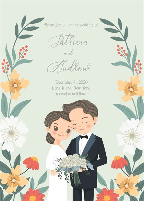 Cute Wedding SAVE THE DATE invitation card Template, E-invitation,# ...