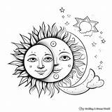 Sun And Moon Coloring Pages  Free & Printable sketch template