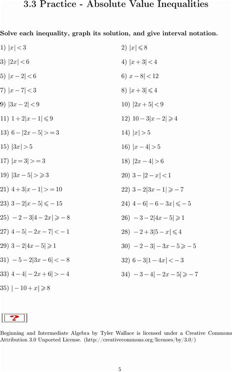 Absolute Value Equations Worksheet Algebra 2 - Equations Worksheets