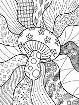 Mushroom Trippy Mushrooms Stoner Colorear Stoners Getcolorings  sketch template