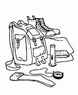 Prepare For Camping Backpack And Other Equipment Coloring Pages  sketch template