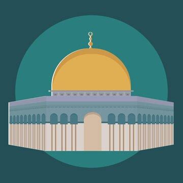 Premium Vector | Dome of the Rock Mosque in Jerusalem the capital of ...