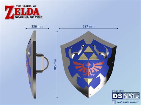 Hylian Shield From Zelda Ocarina of Time Life Size STL Files for 3D ...