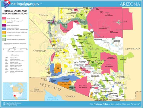 Map of Arizona (Map Federal Lands and Indian Reservations) : Worldofmaps.net - online Maps and ...