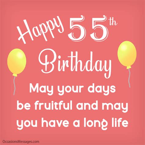 Best Happy 55th Birthday Wishes, Messages and Cards