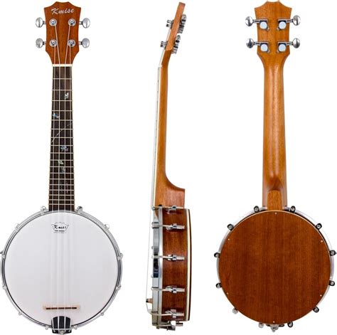 Kmise Banjo-Ukulele mit 4 Saiten für Konzerte, 58,4 cm, aus Sapeli-Holz ...