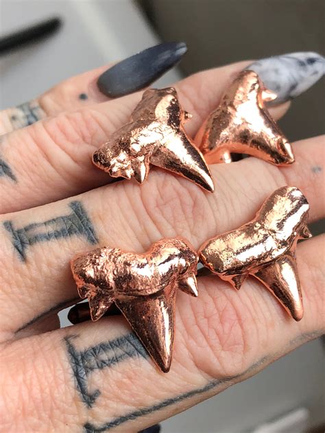 Shark Tooth Cufflinks Copper. Shark Week electroformed shark | Etsy