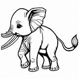 Elefant Coloring Page · Creative Fabrica sketch template