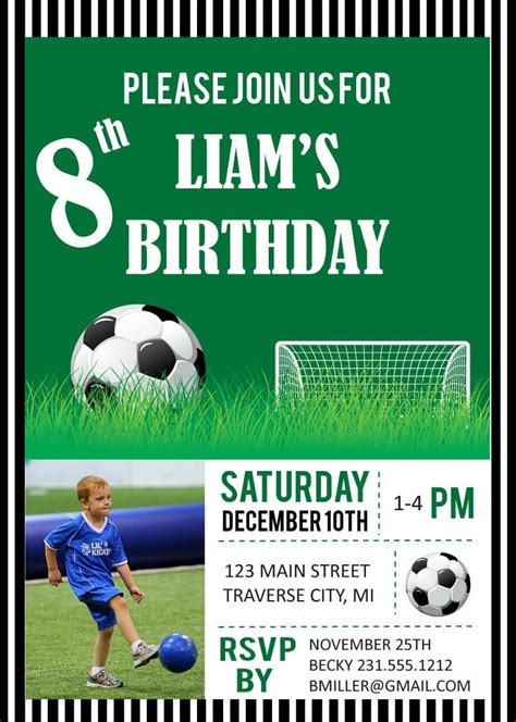 Soccer Birthday Invitations Free Printables | Soccer birthday invitation, Football party ...