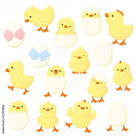 Set of cute cartoon chicken in various poses | Cartoon chicken, Cute cartoon, Kids poster