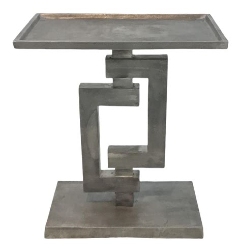 Industrial Aged Metal Arteriors Barnett Side Table in 2021 | Metal furniture design, Steel ...
