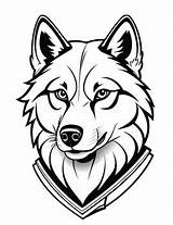 Coloring Pages Wolves / Huskies/ Timber School Mascot Art sketch template