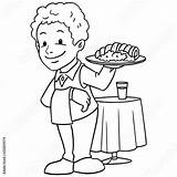 Free Waiter Coloring Pages Sketch Page sketch template