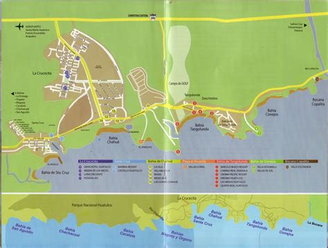 Map Of Huatulco Oaxaca Mexico | Printable Templates Free